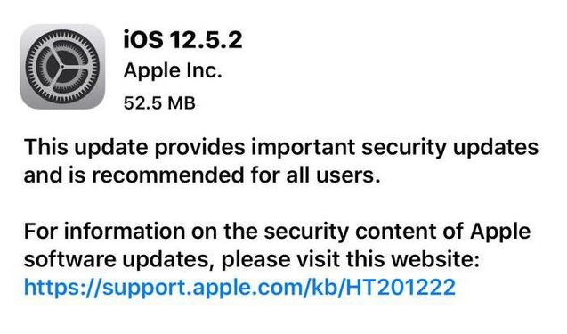 东丰苹果手机维修分享iOS12.5.2发布，建议所有老苹果用户安装 
